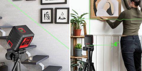 A collage of pictures of stairs and a camera