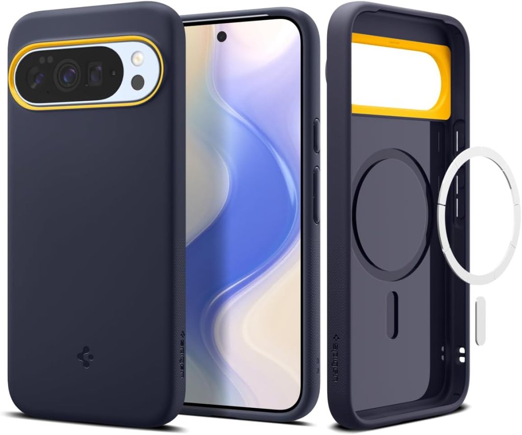 A cell phone case with a ring holder