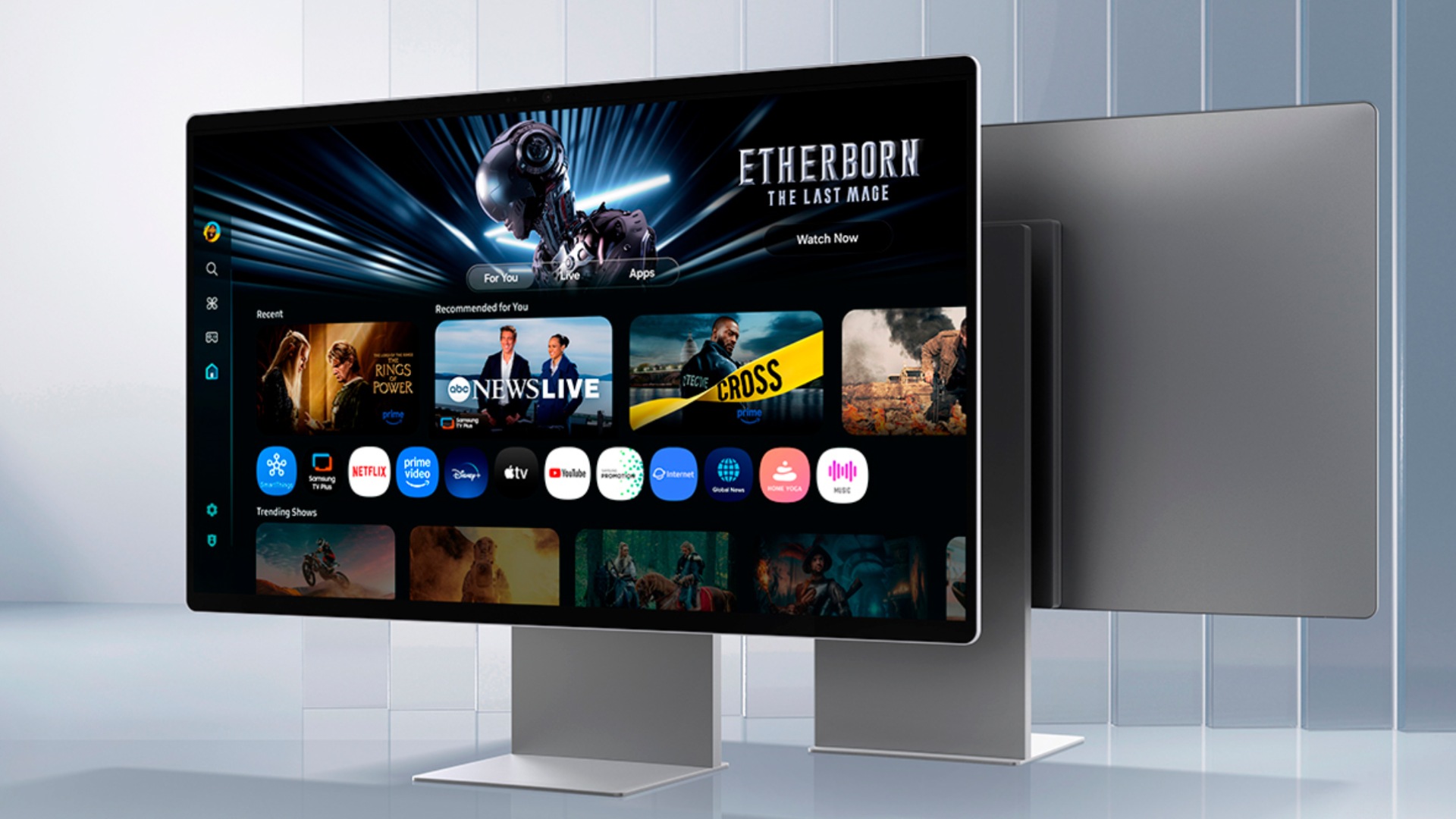 A computer screen with a screen showing a screen showing a movie