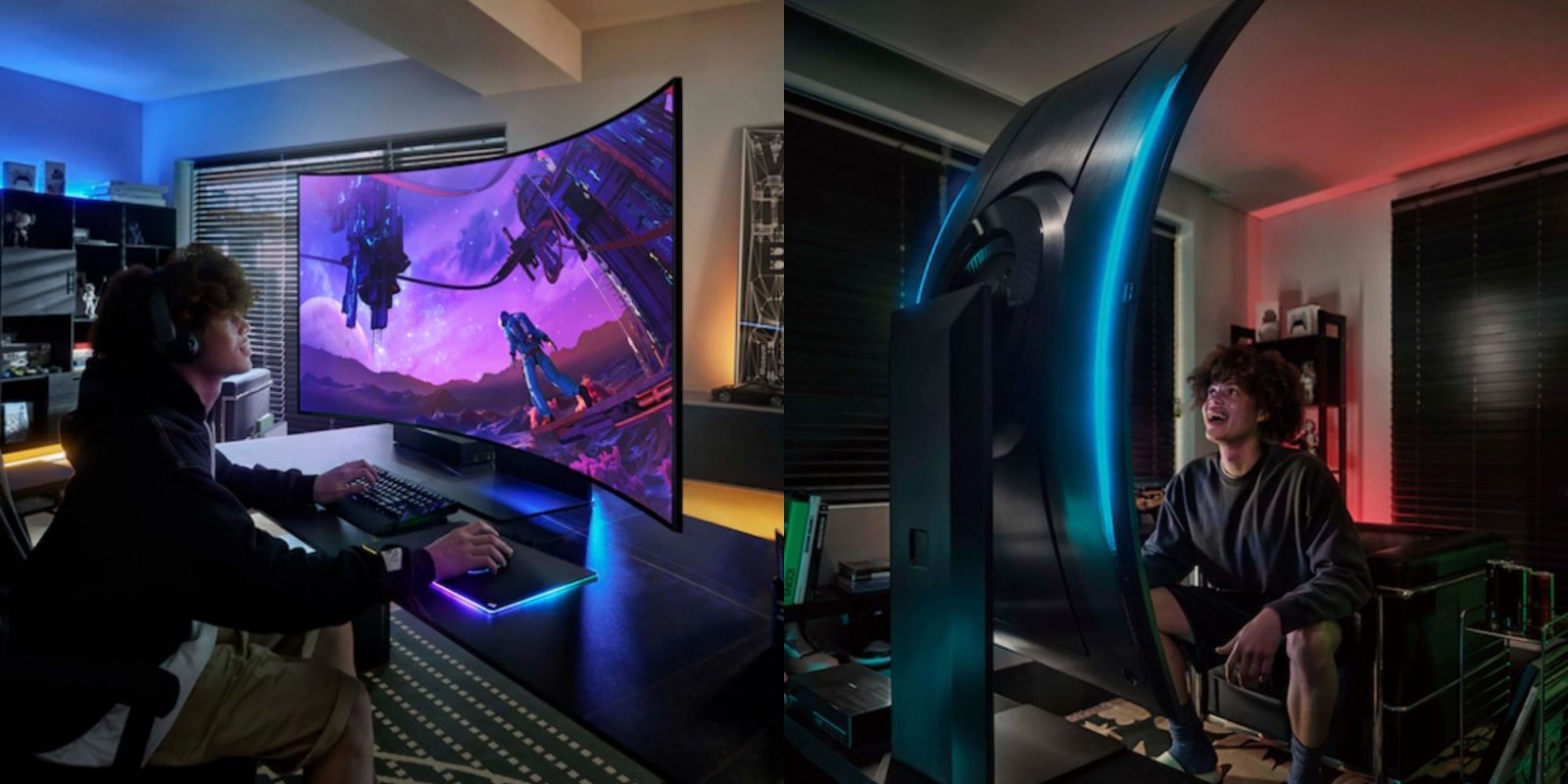 Image showing renders of Samsung's 55-inch Odyssey Ark gaming monitor.