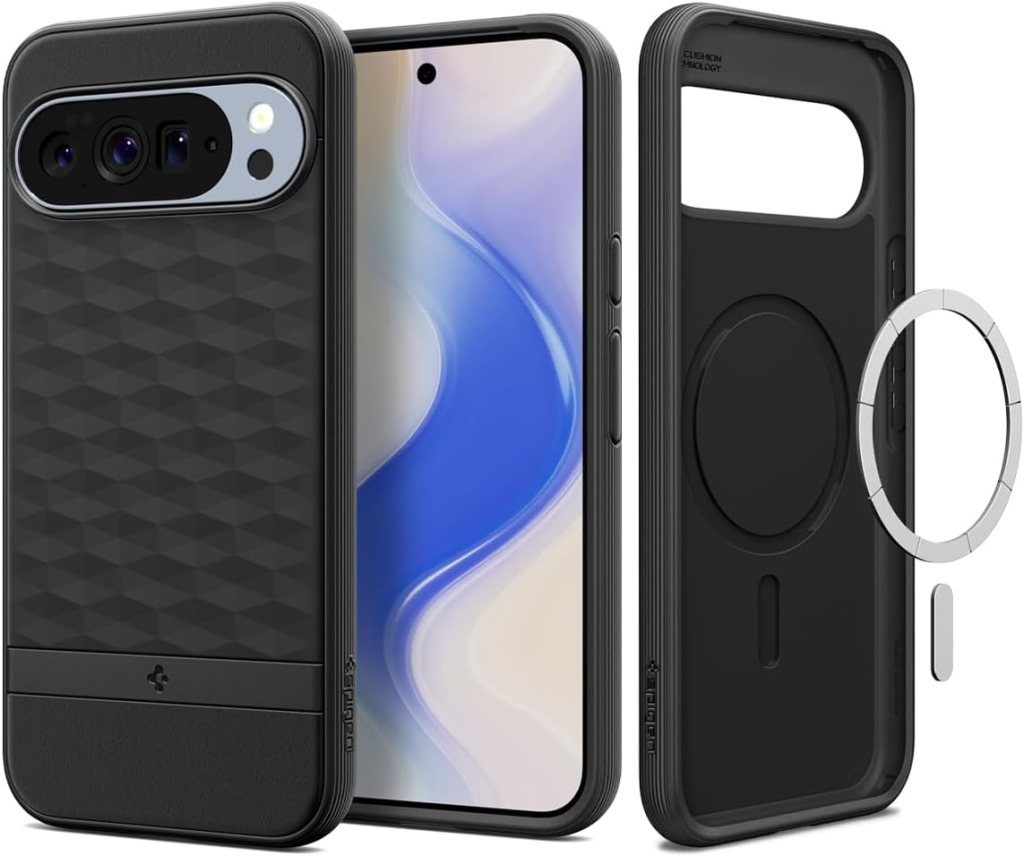 A cell phone with a phone holder