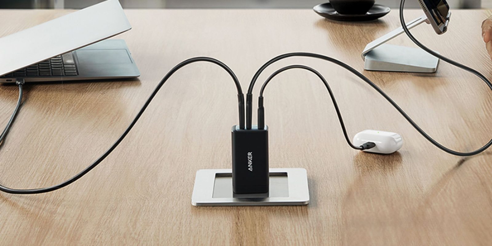 Image showing Anker's 65W 3-port USB-C charger.