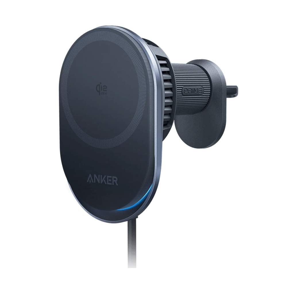 A car charger on a black background