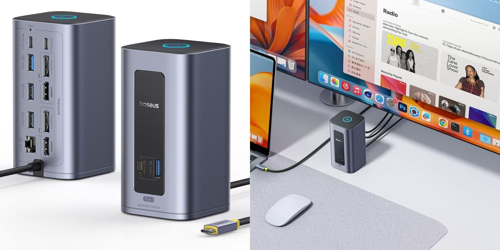 Image showing renders of Baseus' 12-in-1 docking station.