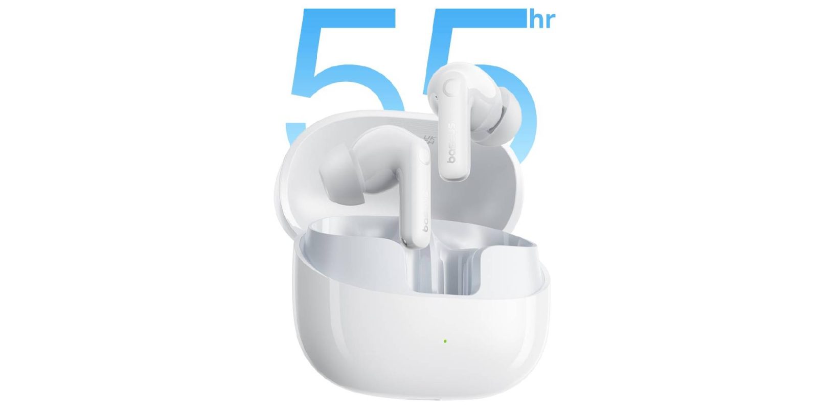 A white wireless earbuds in a case