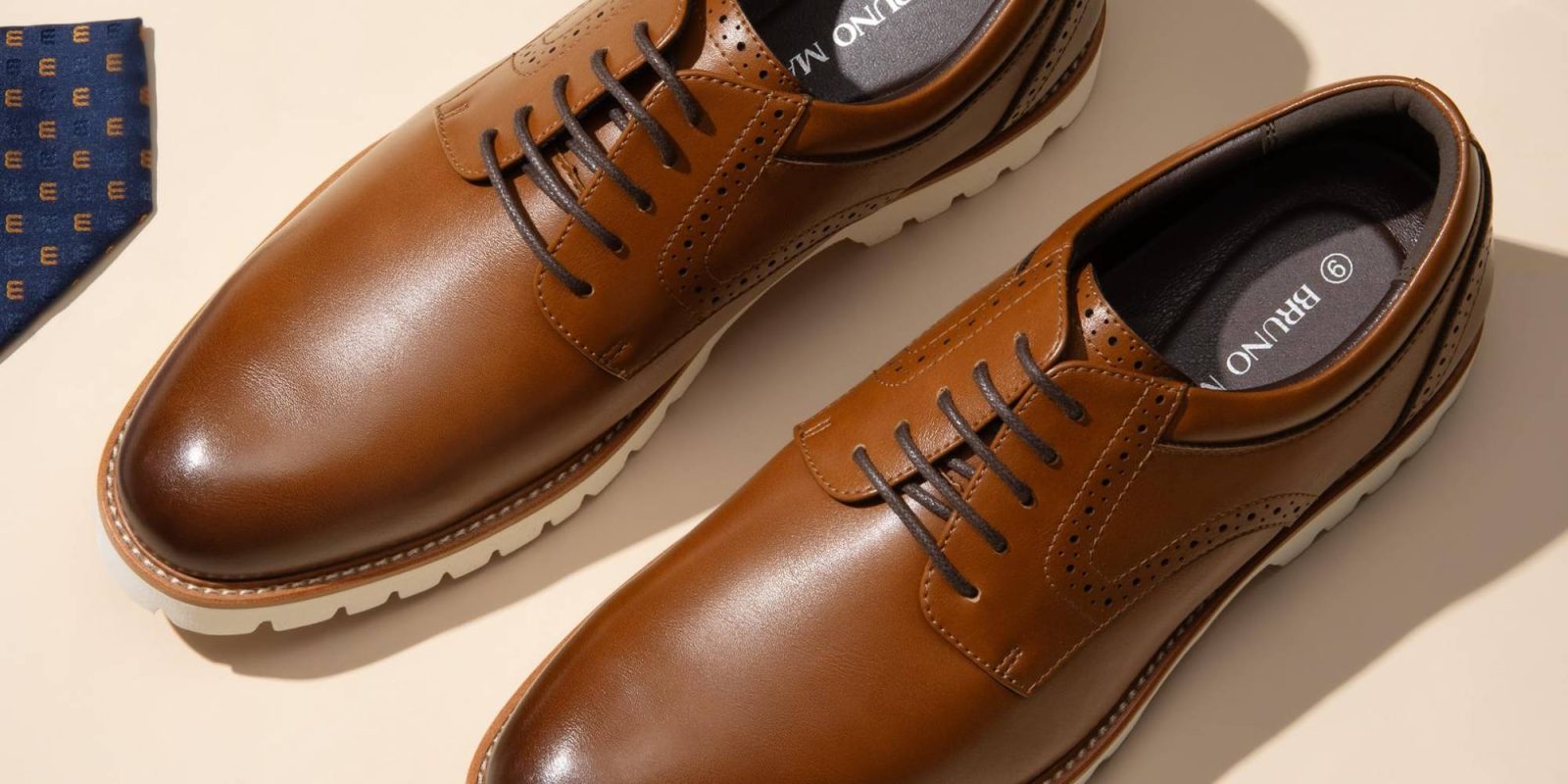 A pair of brown shoes