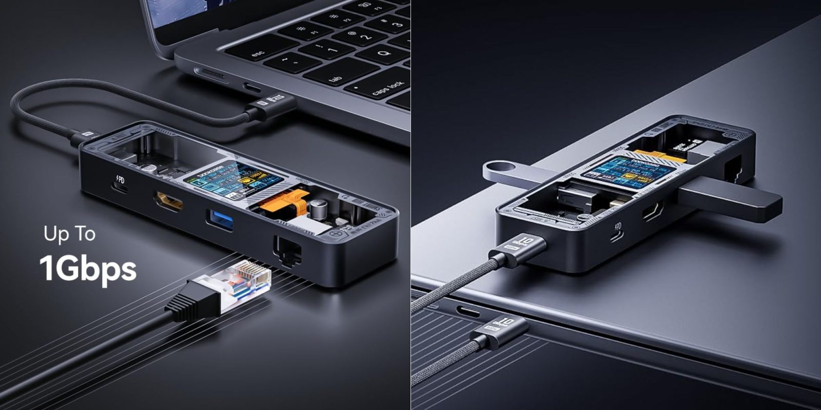 Image showing renders of DOCKCASE 6-in-1 Explorer Edition USB-C hub.