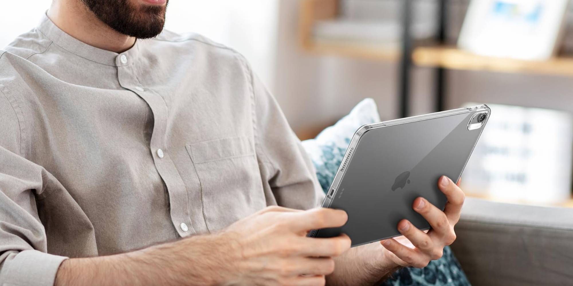 A man holding a tablet