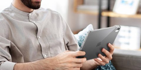 A man holding a tablet