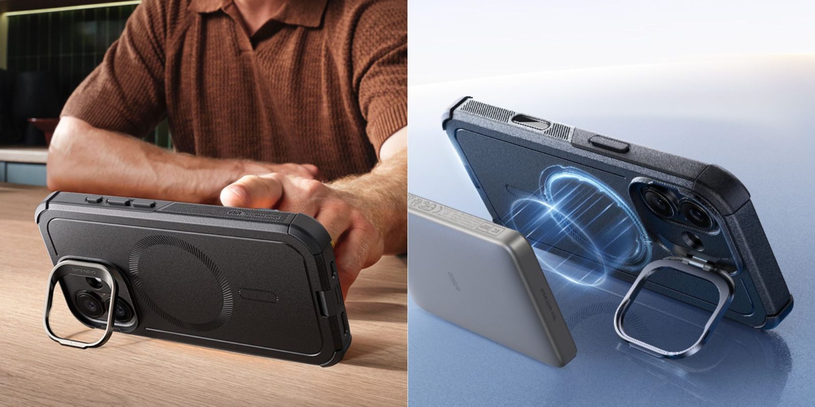 Image showing renders of ESR's iPhone 17 rugged case with camera control.