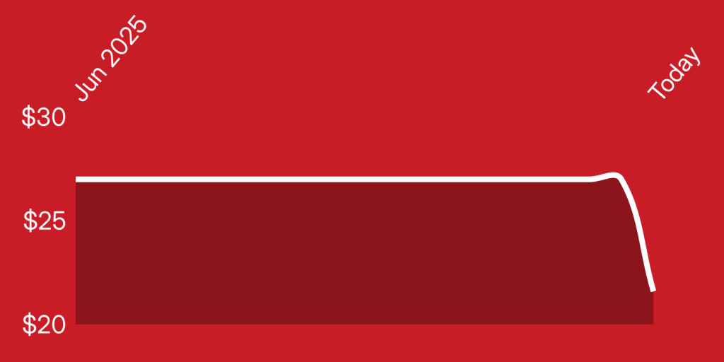 A red and white rectangular object