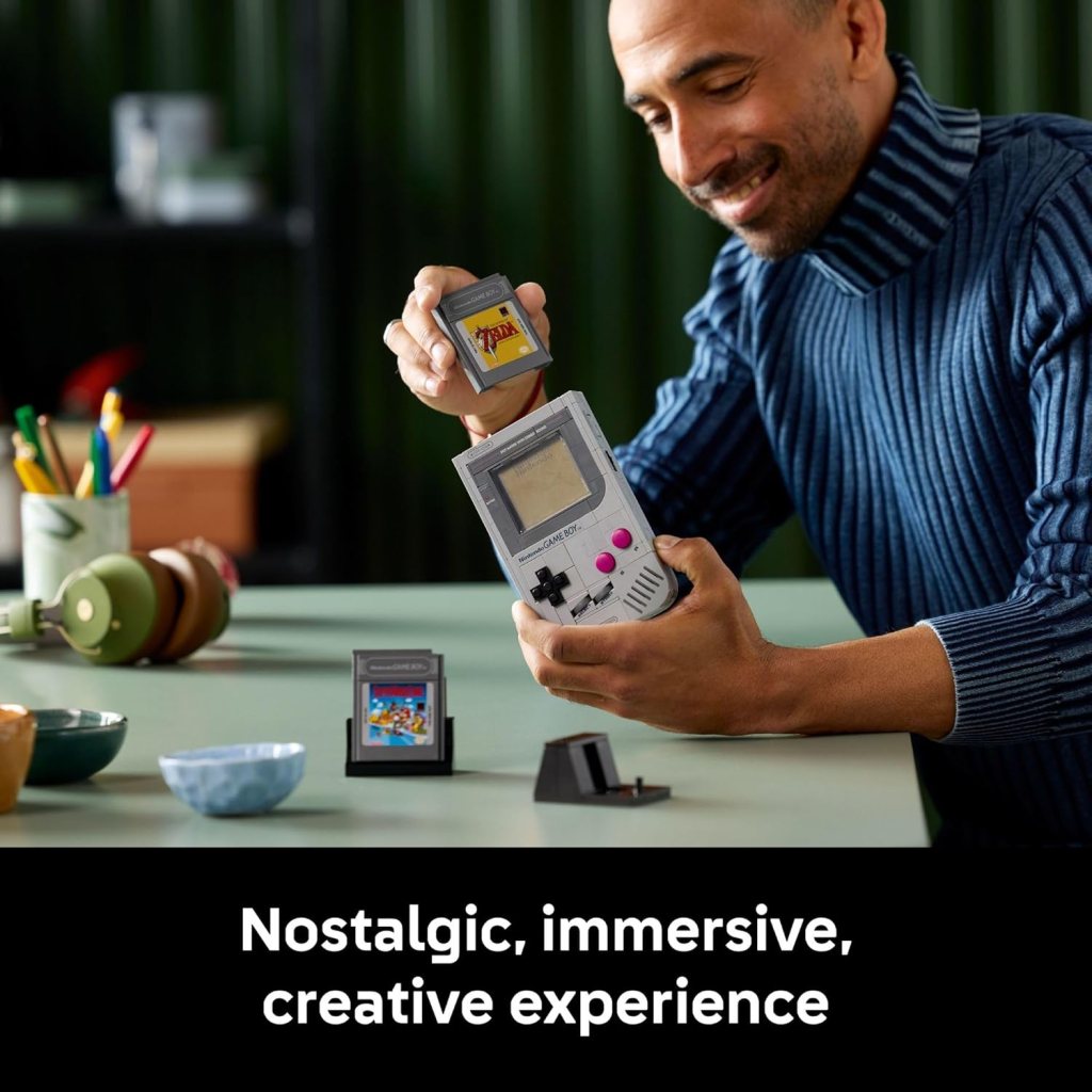 A man holding a handheld game