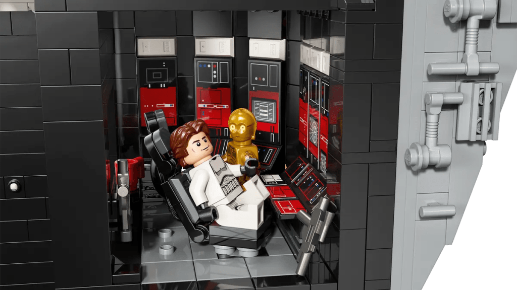 A lego figure in a room