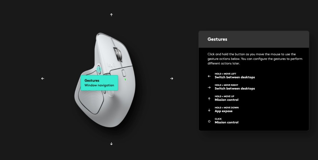 A computer mouse with a window navigation screen