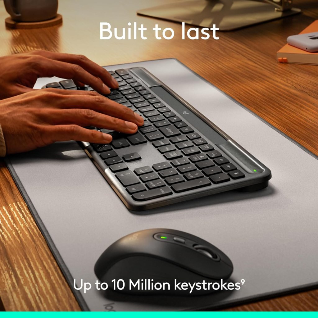 A person typing on a keyboard