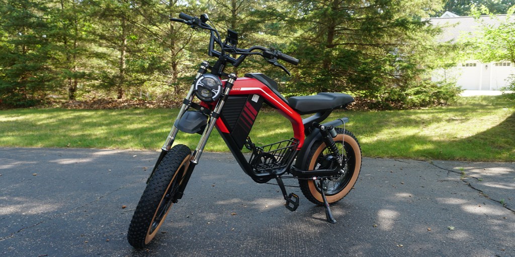 A red and black motorcycle