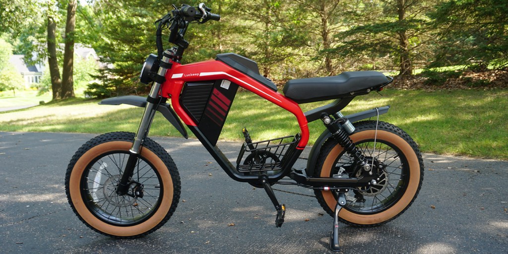 A red and black bike