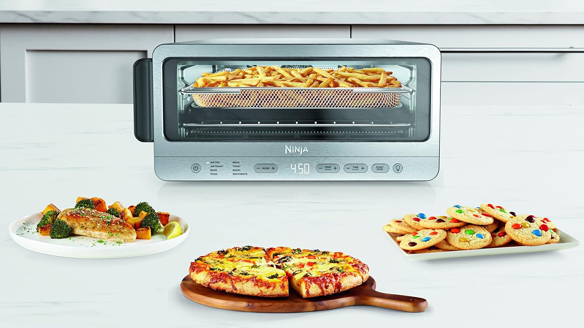 A food in a toaster oven