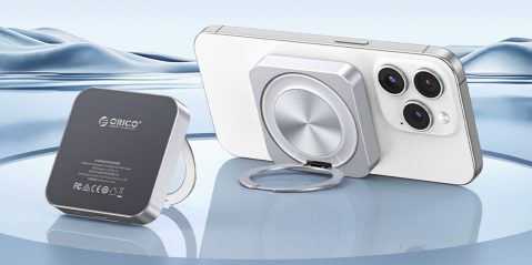 Image showing a render of ORICO's MagSafe SSD with kickstand.