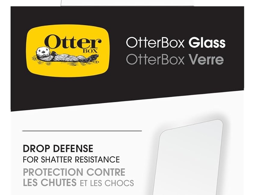 A black and white package with a yellow logo