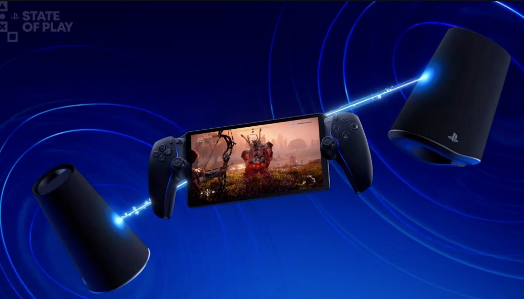 A video game controller in the air