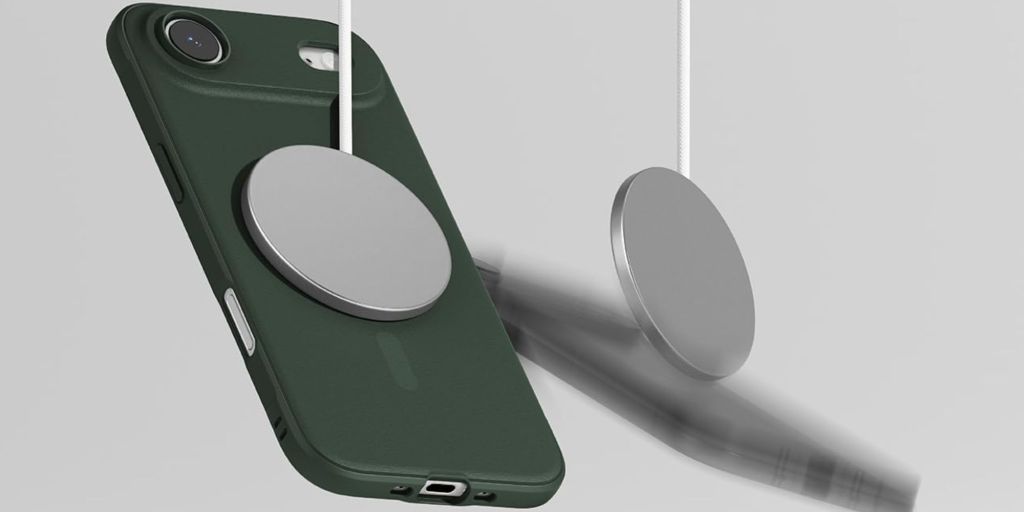 A phone with a circular object attached to it