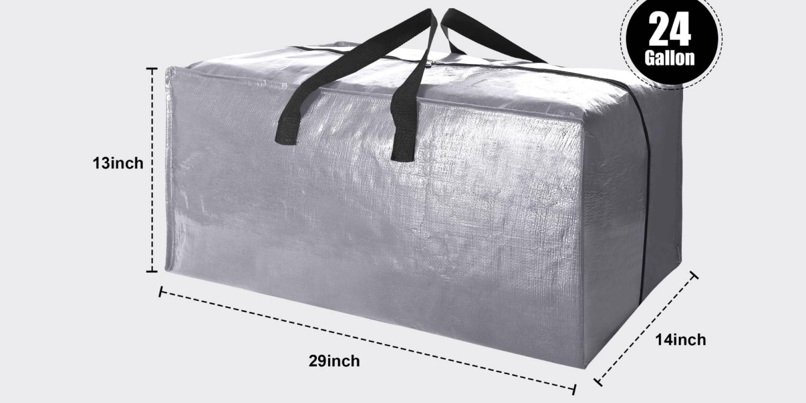 A bag with a black strap