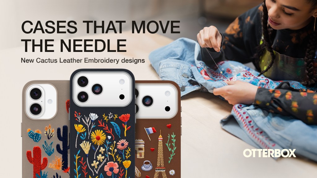 A person sewing a phone case