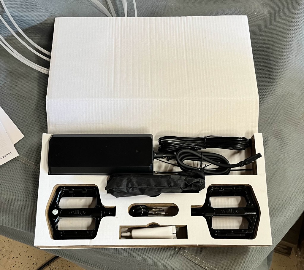 A box with a black object in it