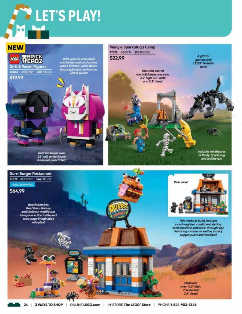 A page of a toy catalog