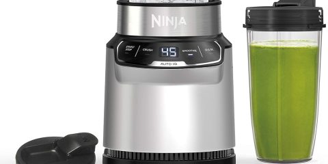 A blender with a screen