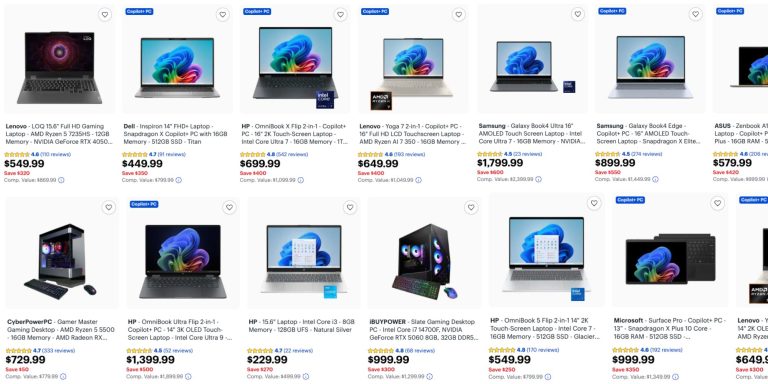 Image showing listings from Best Buy's Techtober sale.