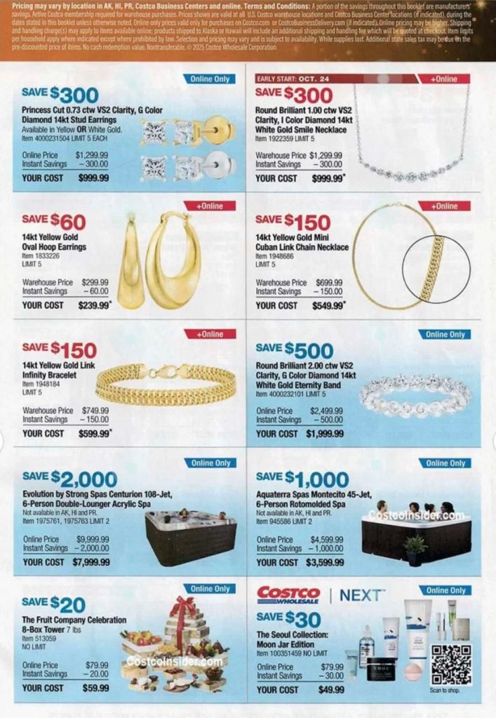 A advertisement page with gold jewelry