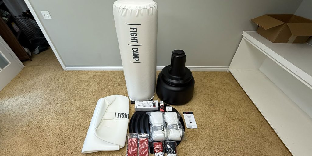 A group of white objects on a carpet