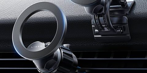 A close up of a black object