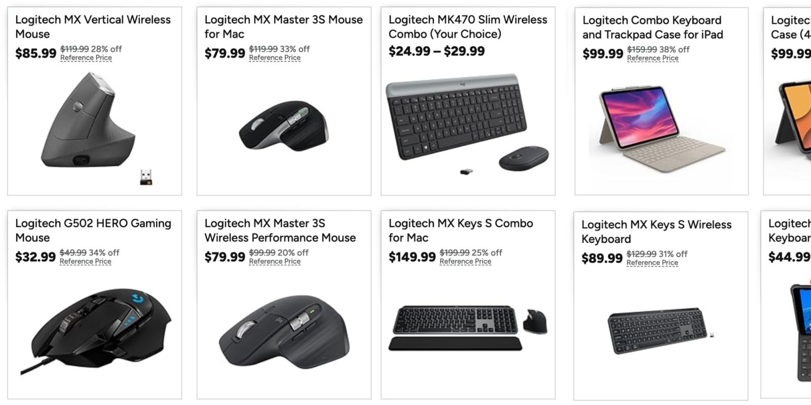 Image showing listings from Logitech's Woot sale.