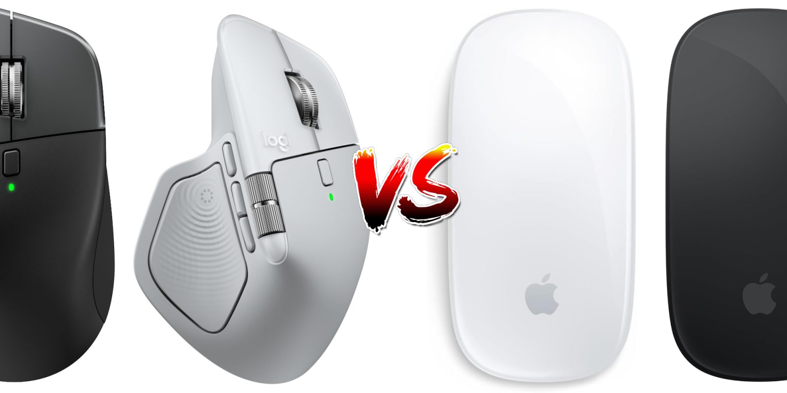 A white computer mouse versus a white mouse