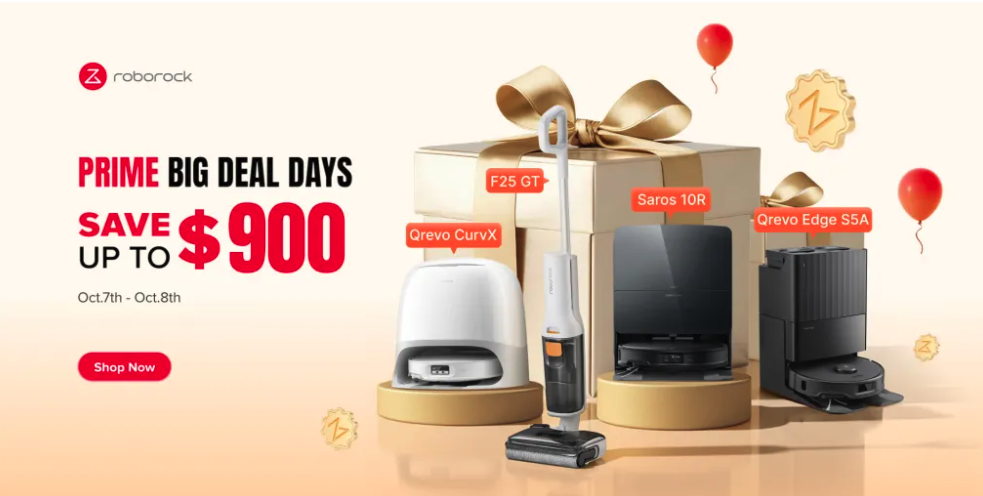 A gift box with a vacuum cleaner and a balloon