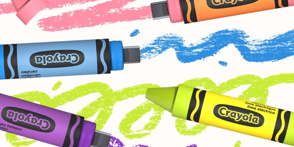 A group of crayons with different colors