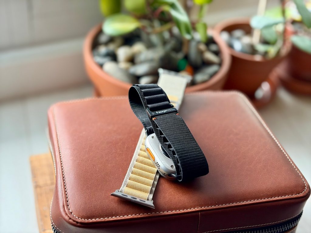 A watch on a leather case