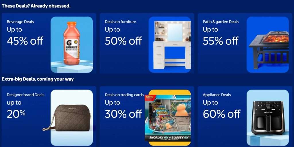 A screenshot showing Walmart's Black Friday and Cyber Monday 2025 offers.