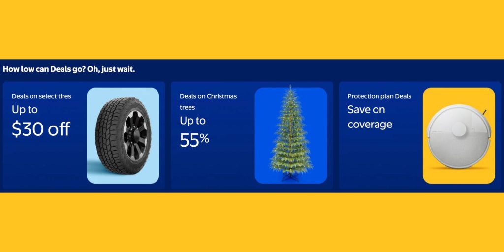 A screenshot showing Walmart's Black Friday and Cyber Monday 2025 offers.
