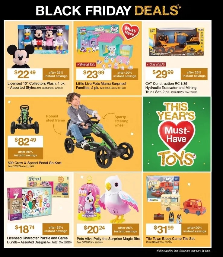 A advertisement for a toy store