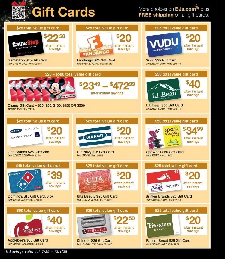 A screenshot of a gift card
