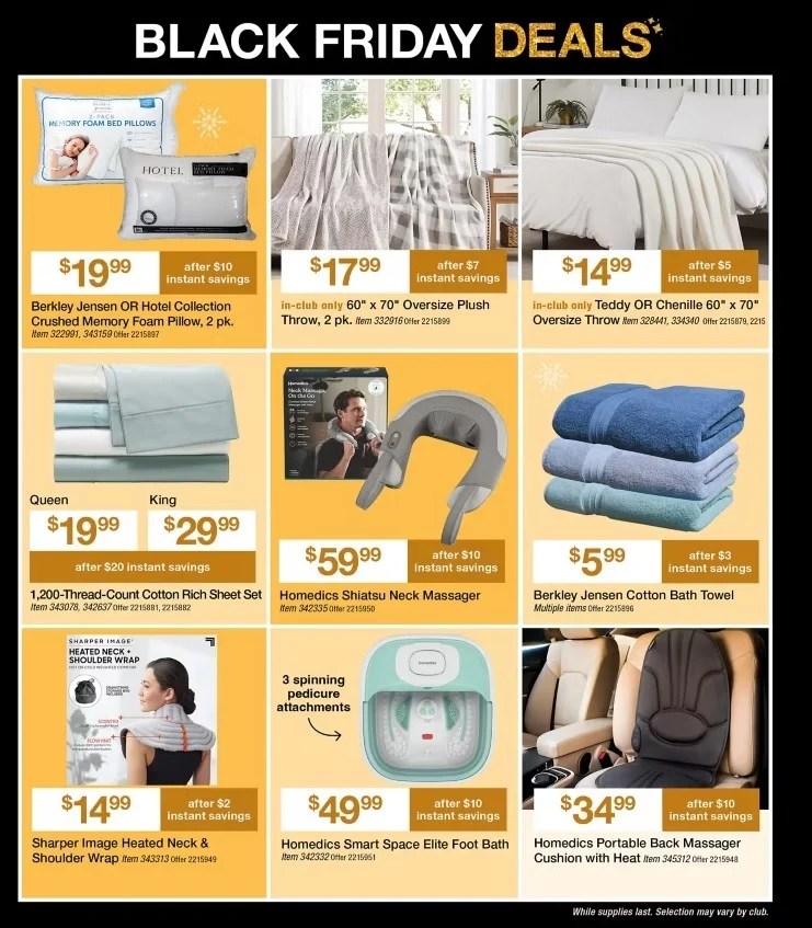 A advertisement for a bed and bath products