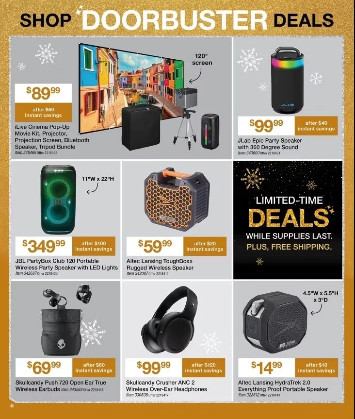 A advertisement for a electronics store