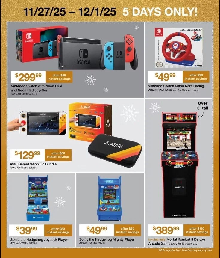 A flyer with video game machines