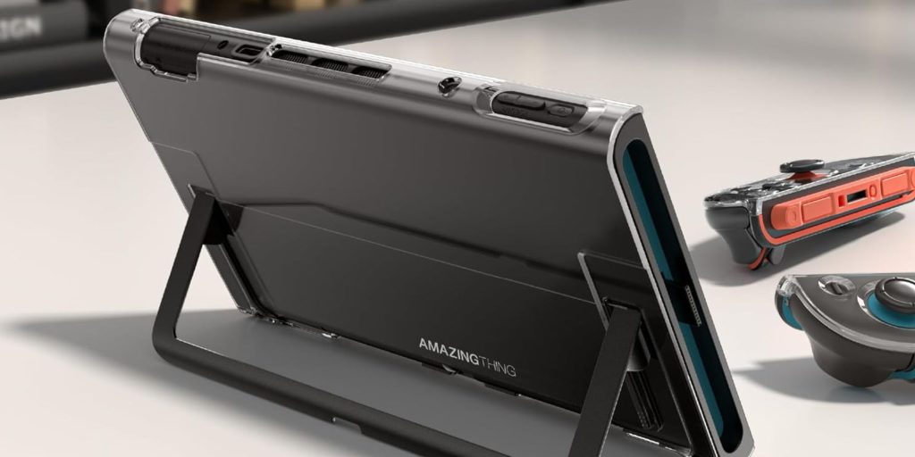 A black rectangular device with a screen