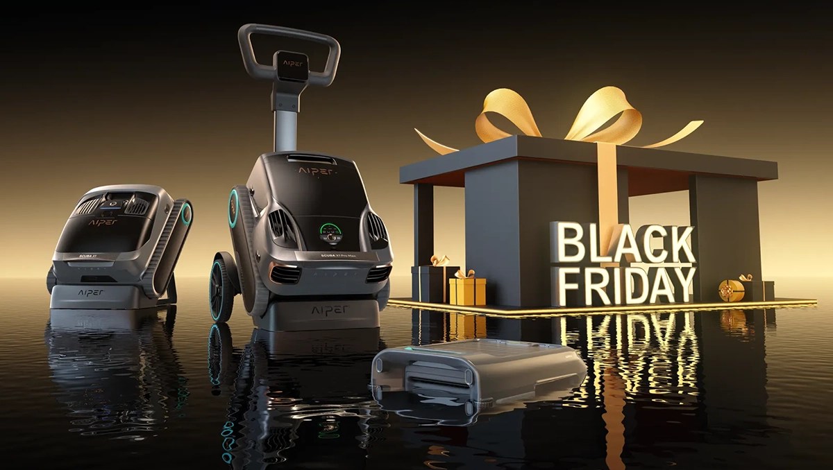 A black friday sale with a gift box and a machine