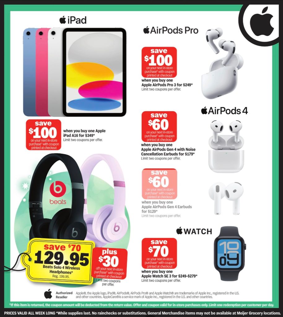 A advertisement for a electronics store